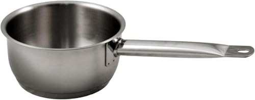 Baumalu - Professionelle Edelstahl-Kasserolle - Hochwertig mit Ausgussrand - Für alle Herdarten, einschließlich Induktion - Dreifachboden - Ø14 cm, Silber