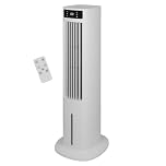 Russell Hobbs Tower Fan in White Electric Air Cooler Pedestal with Remote Control, Tall Standing, Humidification Setting, 3 Speed Settings, Oscillating Function with 2 Year Guarantee RHCLT5L
