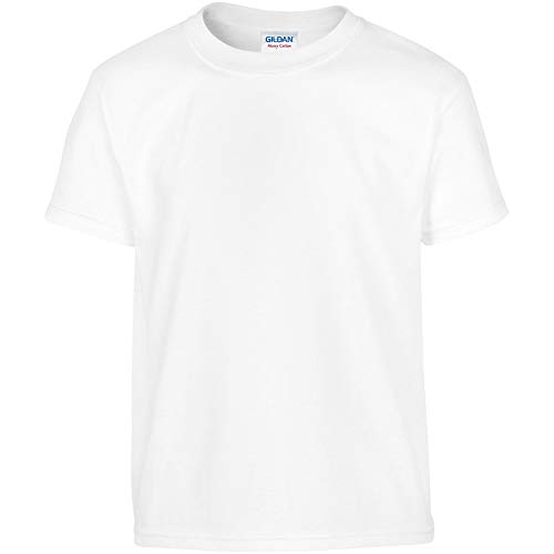 Gildan Childrens Unisex Heavy Cotton T-Shirt (L) (White)