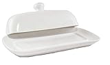 Butter Dish with Lid White Fine Porcelain
