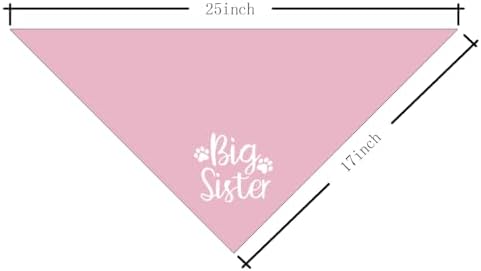 Big Sister Dog Bandana - Pink Triangle Scarf for Dogs