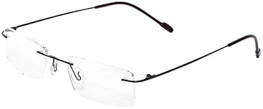 Titanium Flexible Brown Rimless Eyeglasses Frame for Men and Women