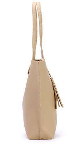 Image of Minimalist Clean Cut Pebbled Faux Leather Tote Womens Shoulder Handbag