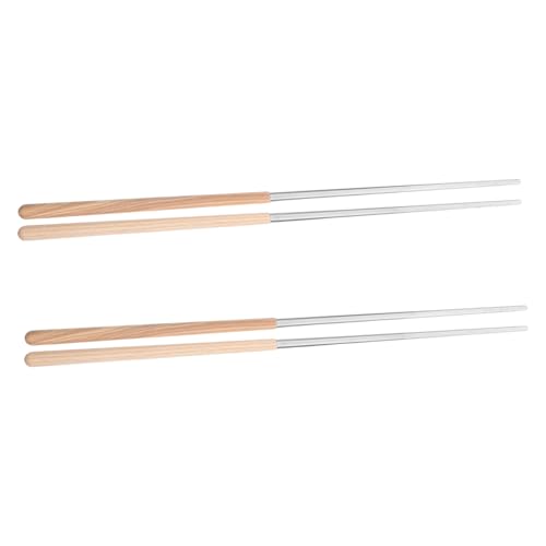 TOBBOMEY 2組 可能な木製ロング箸 滑らかな仕上げ 揚げ物 麺類調理対応 火鍋に 使いやすい調理用箸