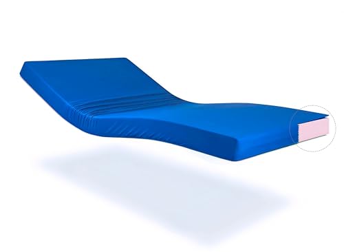 FUSIONHOME - Colchón Geriátrico 80x190 ELIOCEL Profesional HR Altura 15 cm - Colchón Clínico con Funda Impermeable e Ignífuga para Cama Articulada - Funda Extraíble con Cremallera