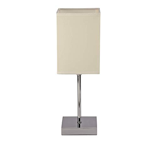 Preisvergleich Produktbild Maul 8260702 A, Tischleuchte MAULstate, Quadratischer beiger Leuchtenschirm, Metallfuß, E27 Leuchtmittel warmweiß inklusive, 14 x 14 x 39 cm