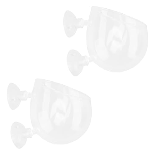 2個 水生植物の盆地 観葉植物ホルダー 水草植栽カ 吸盤付きプランター 水槽植木鉢ホルダー じょうろ 屋内植物 水草カ 水生植物カ 水草育成カ 水槽の付属品 ガラス OUNONA