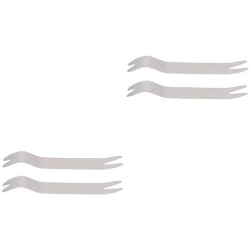 KALLORY 4pcs Stainless Steel Pry Tools for Automotive Trim Removal Clip Removal Panel Disassembly Tools Effort-saving Design for Car Interior Maintenance