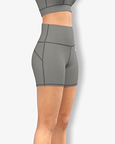 Image of Sfytt Women's High Waist Biker Shorts for Gym, Workout, Yoga & Running, 4 Inch Compression Activewear Shorts, Stretch Polyester Spandex Fabric