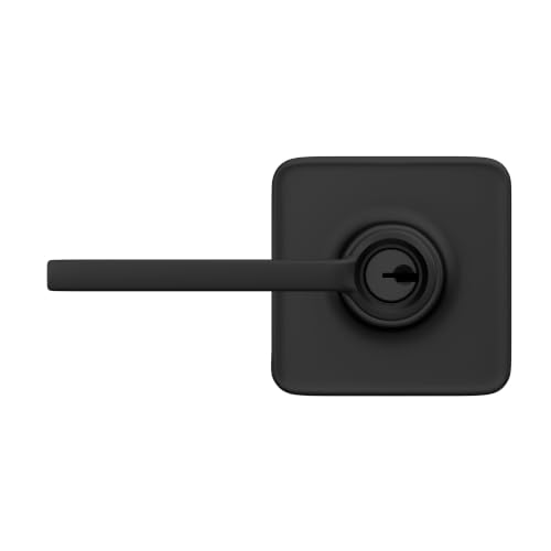 Image of SCHLAGE Latitude Keyed Entry Door Handle, Reversible, Matte Black | Keyed entry lever door handle with turn-button lock, Easy to install, Certified security & durability, Universal fit, 2 keys
