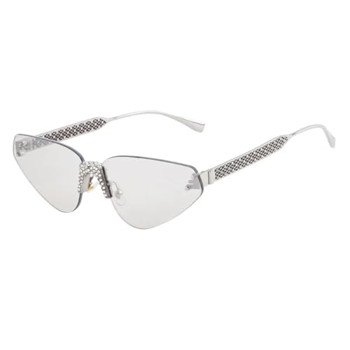 Lunettes de soleil œil de chat vintage sans monture avec protection UV400