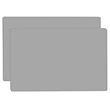 2 Pack Silicone Mats for Kitchen Counter, Treerit 23.62' x 15.75' Thick Large Silicone Mat, Nonskid Heat Resistant Countertop Protector, Easy to Clean, Gray