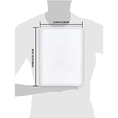 Image of LifeKrafts Magnetic Dry Erase White Board | 11x14 Inches | Writing Board for Fridge & Wall | PVC Border Frame | Reusable Whiteboard with 2 Marker Pens & 1 Eraser | Home, School, Office, Kids & Adults