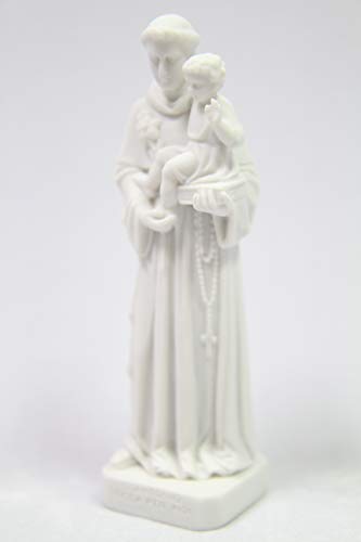 Estatua blanca de San Antonio de Padua 6 pulg miniatura 3