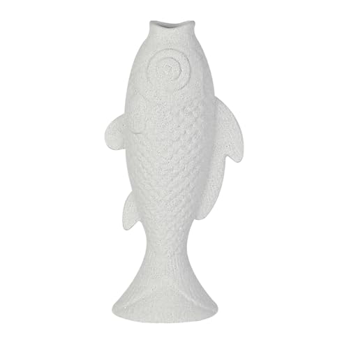 Vase en céramique poisson blanc objet d'art raffiné pour centre de table - 2