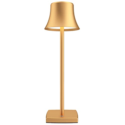 SAKRINGT LED Cordless Table Lamps Rechargeable,5000mAh Battery Operated Table Light,3 Color Stepless Dimming,Portable Small Desk Lamp in Aluminum for Party Patio Restaurant Indoor/Outdoor