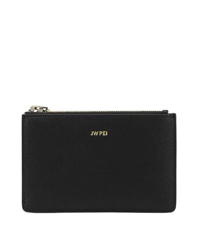 JW PEI Porta-cartões Quinn com zíper, Preto - A, Minimalista