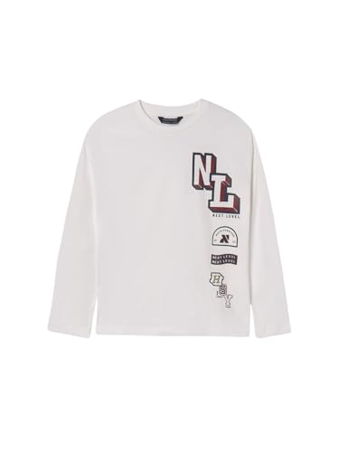 Mayoral 14-07078-039 - L/s t-Shirt Best Day Ever for Boys 12 Years Cream