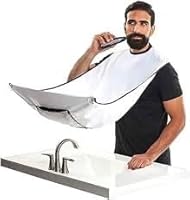 Generisch Capjasp Bart Schürze,Lätzchen für die Bartrasur-Wasserdichtes Sammel Tuch für Bart-Haare für Männer inklusive Saugnäpfe auch als Geschenk in schwarz oder weiß (Weiß)