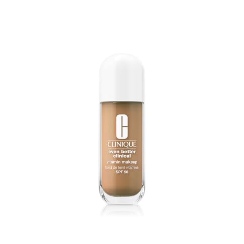 Clinique Even Better Clinical Fond de Teint Vitaminé SPF 50 Vitamines C, E + B3 | Couvrance Légère + Fini Radieux, 30 ml