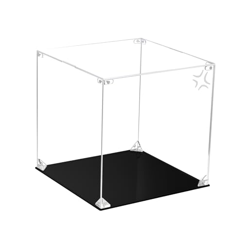 CHILLCASE Clear Acrylic Display Case with Meaningful Engraving Design,Self-Assembled Display Box,Dust-Proof Showcase for Action Figures Collectibles(Angry,7.9×7.9×7.9 inch