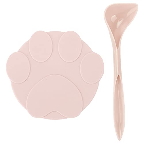 Atyhao Haustier Dosen Abdeckungen, Universal Silikon Tier futter Dosen Deckel Silikon Dichtung deckel mit Löffel für Hunde und Katzen futter[Rosa] Nassfutter