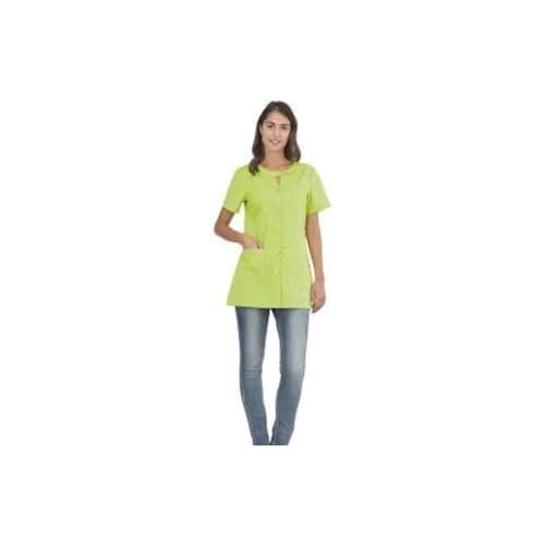 Casacca Uso Professionale Alpha, Manica Corta, Bottoni (Verde Mela, XL)