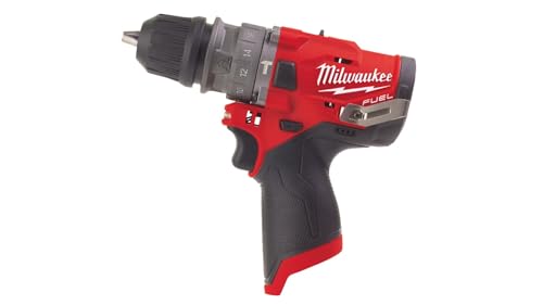 Milwaukee 4933464135 Kompakt-Schlagbohrmaschine, 12 Volt Fuel Technologie mit nur Bohrfutter-ohne Akku, 12 V, Black-Red