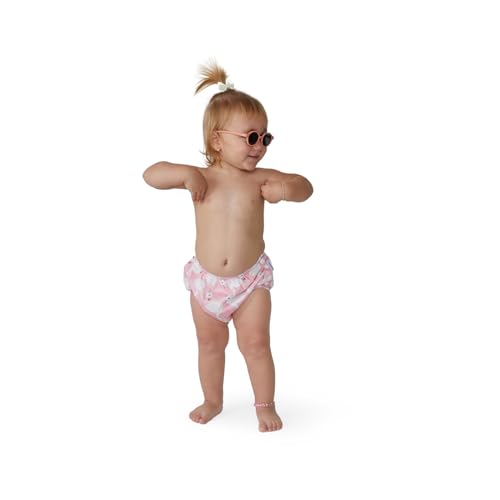 Acqua di Mare Biquini com Fralda de Piscina Reutilizável Bebê Menina 6 a 24 meses (Rosa Moranguinho,