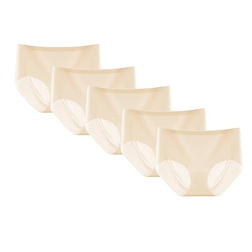Culotte invisible anti-marques pour femme, lot de 5 bikinis extensibles en soie glacée taille XXL
