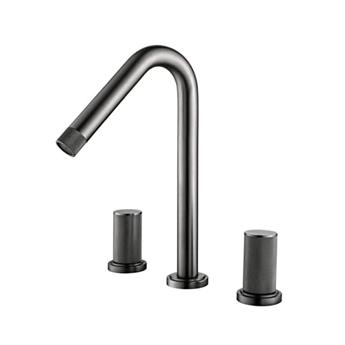 Robinet de bassin en laiton brossé or mélangeur eau chaude et froide