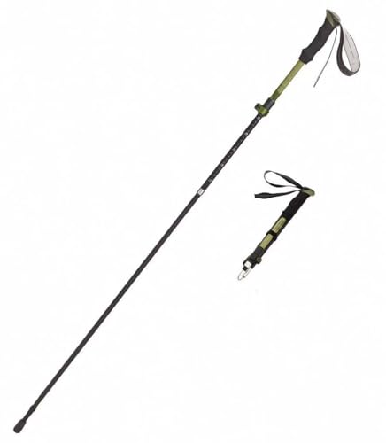 Warayumi 軽量伸縮式トレッキングポール アルミ合金製 折りたたみ ディジタル目盛 セキュリティロック コンパクト収納 滑り止めストラップ付き 徒歩 遠足 登山 雪山用 男性向き アウトドア用品 (緑)