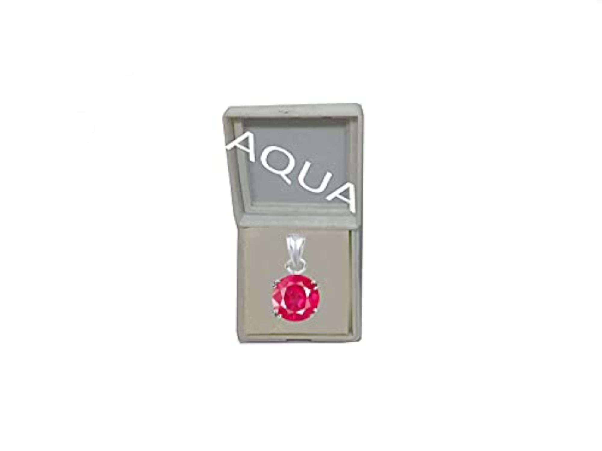 Women's 925 Silver Ruby Astrological Birthstone Pendant Necklace
