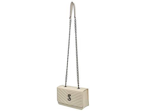 Bolsa Feminina Matelassê Clutch alça de corrente Florença Creme
