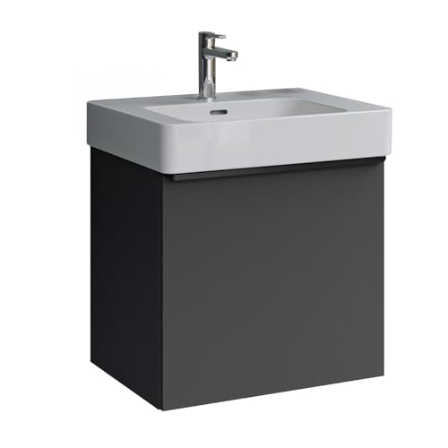 Duravit Soleil Badmöbel-Set mit Griffleiste inkl. Waschbecken, mit 1 Auszug, 60 cm - Farbe wählbar, Farbe:Graphit