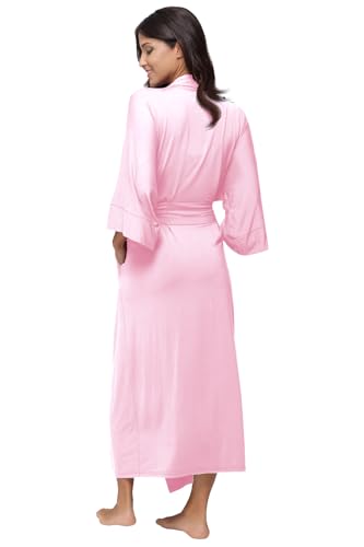 Women's Soft Robes Long Bath Robes Full Length Kimonos Sleepwear Dressing Gown,Solid Color