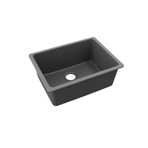 Elkay Quartz Classic - Fregadero empotrable de un solo tazón de 24-5/8' x 18-1/2' x 9-1/2', grafito