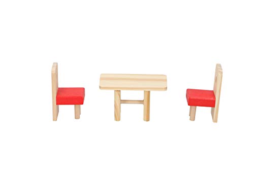 Marionette Wooden Toys – Casa Delle Bambole In Legno Con Mobili E Bambole – 11 Pezzi - 7