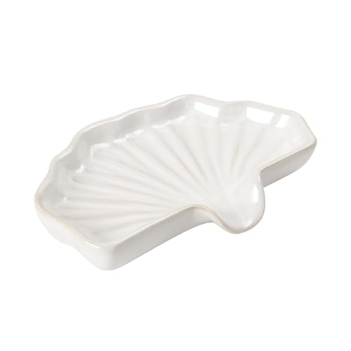 Ceramic Soap Dish, Self-Draining Bar Soap Holder for Bathroom, Sink, or Shower – Green Half-Moon Design, Easy to Clean, Keeps Soap Dry – ANTIS'S HOME