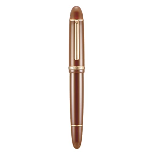 Jinhao X159 Coffee Fountain Pen # 8 Fine Point Gold Trim Smooth Writing Instrument with Converter