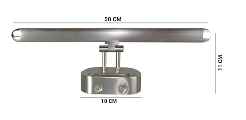 Image of FILLISKA 12 Watt Modern LED Picture /Dressing /Vanity /Bathroom /Mirror Light with 3 Step Light Mode & Adjustable Head (White,WarmWhite and Neutral White)(2 Year Warranty) (12 Watt Satin Nickel)