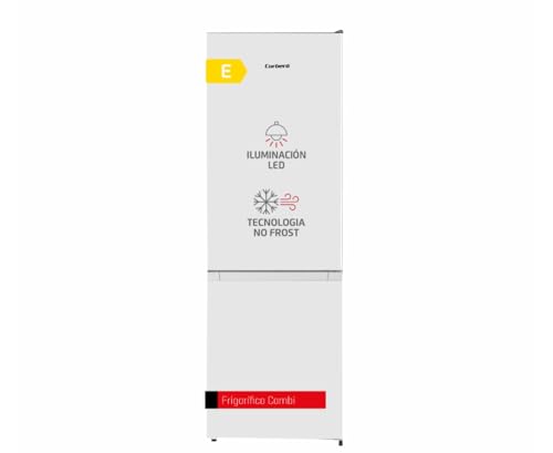 Corbero - Frigorífico Combi | CCHS18064W | 292L | 59x59,5x178,5 | No Frost | Luz LED | Crisper | Balcones Ajustables | Estantes de Cristal | Hueveras | Cubiteras | 39 Db | Blanco