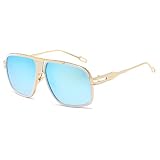 AEVOGUE Sunglasses For Men Goggle Alloy Big Frame Square Metal Punk Style Shield AE0336