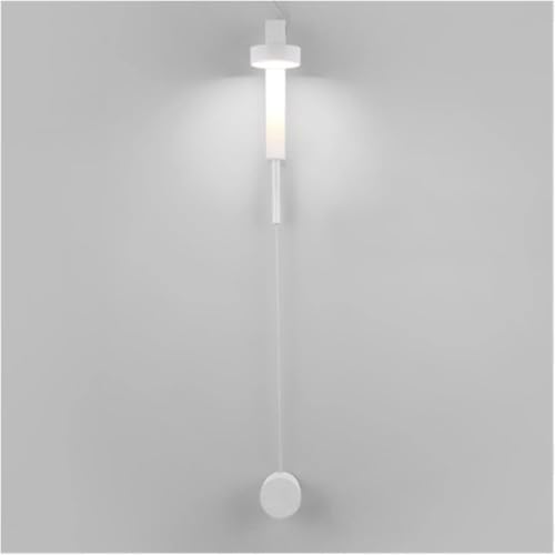 Ceiling Pendant Light Nordic Dimming Wrought Iron Living Room Background Wall Lamp Creative Personality Luxury Designer Corridor Aisle Bedside Family and Kitchen Tools and Home Impro(White)