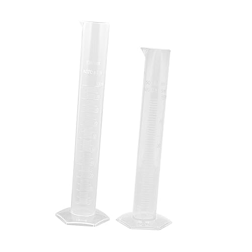 HOMOCONO 2pcs Measuring Cup Laboratory Cylinder Chemistry Graduated Cylinder 50 Graduated Cylinder Laboratory Equipment Science Cylinder Lab Graduated Cylinder Chemistry Cylinder Plastic