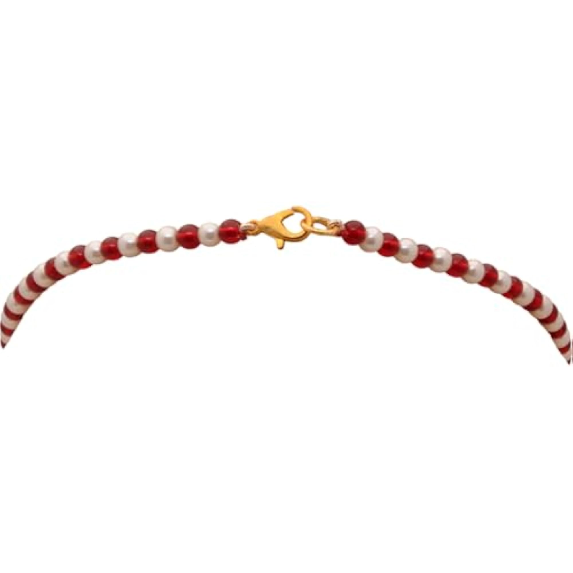 Women's Divine Goddess Lakshmi Pendant & Earring Set with Pearl & Ruby Beads