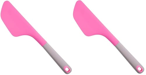 Image of Baskety Silicone Spatula Multipurpose Kitchen Baking Tool for Cake, Cream, Butter & Mixing Silicone Utensil (Dark Pink, Pack of 2)