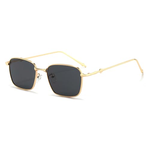 TNDVIC Gafas de sol para mujer, con montura de metal, cuadradas, con degradado, para hombre y mujer, con protección UV400, color dorado y negro