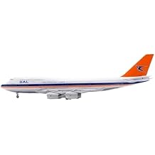 Die Cast Plane 1200 for B747-400 ZS-Saw Static Die Cast Metal Airplane Model White-Orange Decor Plane Model Finished Metal Airplane