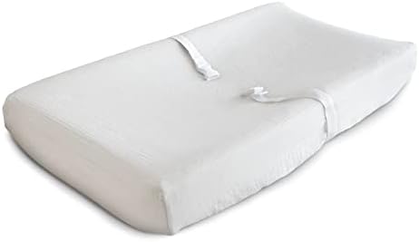 mushie Extra Soft Muslin Fitted Changing Pad Cover (White)